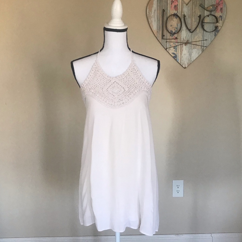 ❤️5/25 Phanuel Crochet Beach Dress S Halter Boho